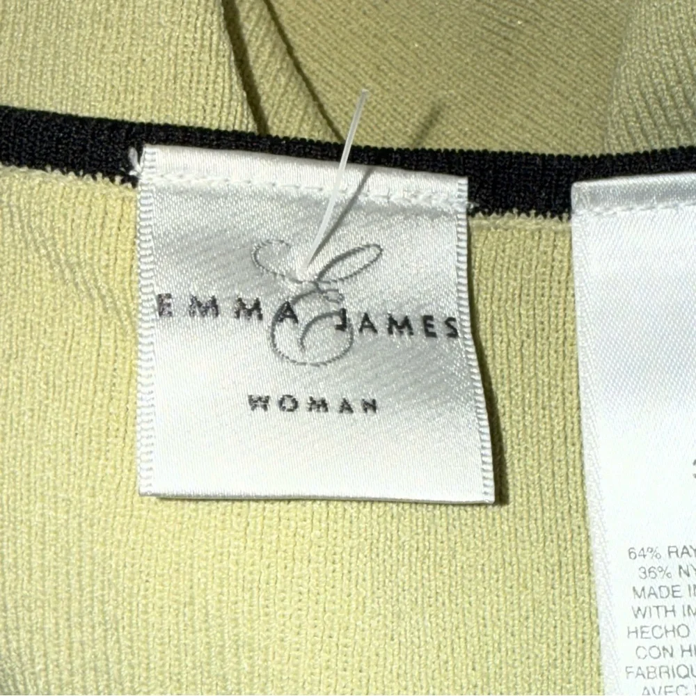 Emma James Green Knit Tank Top Contrast Trim Sleeveless Plus 3X - Picture 5 of 8
